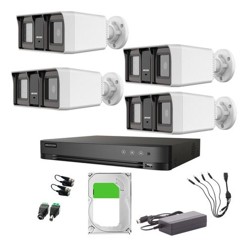 Hikvision Kit De 4 Cámaras De Seguridad Con Micrófono Integrado Bala Turbohd 2mp Dual Light Exterior Ip67 + Dvr 8mp 4 Canales Turbohd + 4 Canales Ip + 2tb Hdd Modelo Ids2ce18d0t-plus-sc+2tb