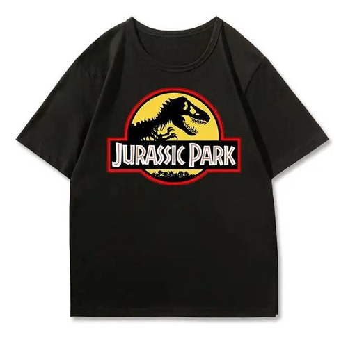Camiseta De Algodón De Manga Corta Estampada Jurassic Park