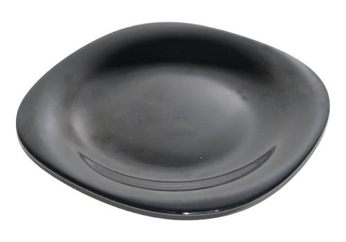 Juego de 6 platos llanos de cristal para postres Opal Diva Black Restaurant, color negro