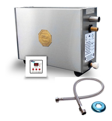 Sauna Vapor 12kw Inox 220v Bif Dig. Impercap + Flexivel Inox