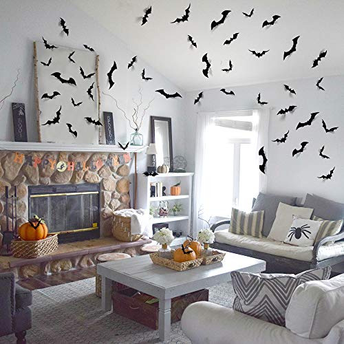 Murcielagos Decorativos De Halloween Calcomanias De Pvc 3d