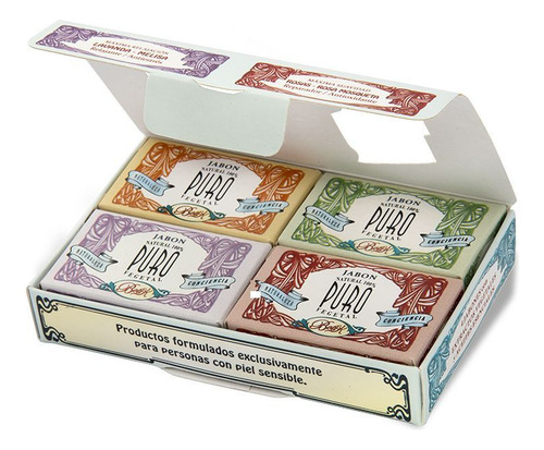 Pack Jabón Boti-k Puro Natural Vegetal Pack 4 X 22g