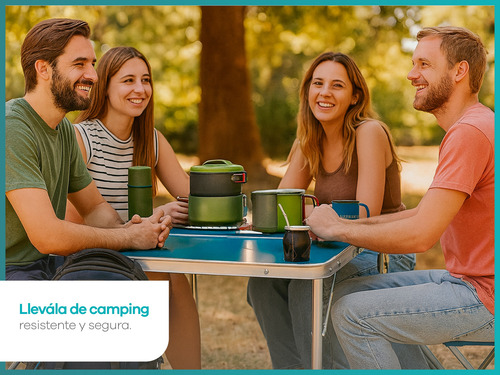 Set Camping Discovery 4 Sillas + Mesa 1.20 Plegable Portátil