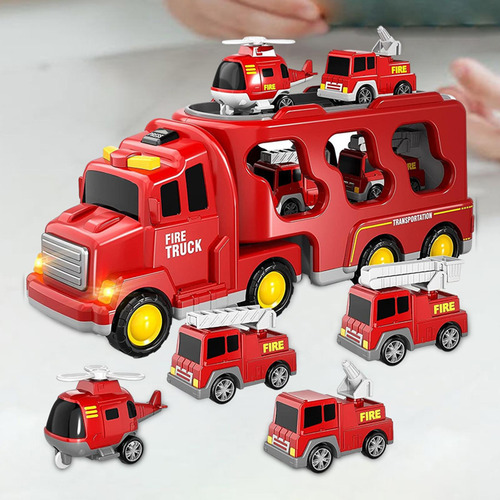 Juguete De Coche De Camión De Bomberos Con Luces Y Sonidos,