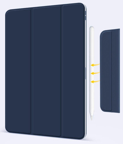 Imagen 4 de 10 de Smart Folio Case iPad Pro 12.9 M1 2021 C/ Pencil Holder Azul