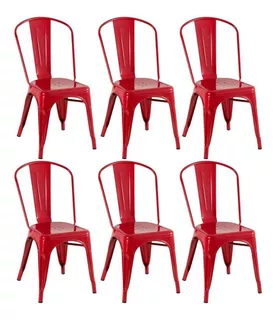 6 Cadeiras Iron Tolix Aço Metal Industrial Vintage Cores Av