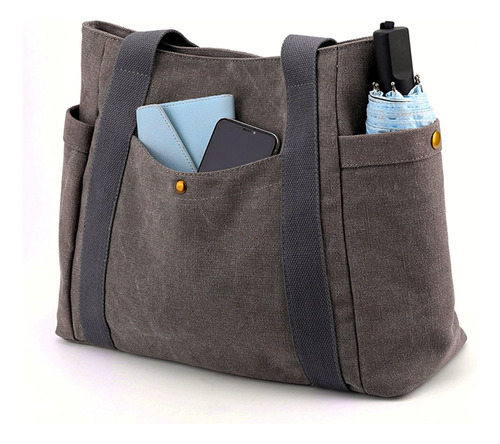 Bolsa Feminina De Ombro Em Lona De Algodão