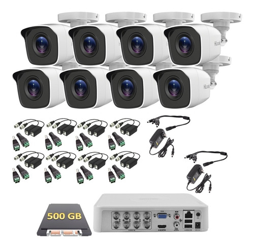 Kit Video Vigilancia 8 Cámaras Hikvision Hd-720p 500g Baluns