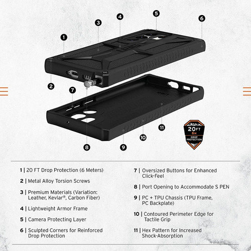 Imagen 3 de 10 de Uag Monarch Carcasa Premium Reforzada Samsung S22 Ultra