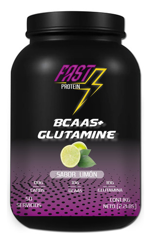 Aminoácidos Bcaas + Glutamina Fast 1kg Varios Sabores Limón