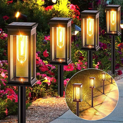 Luces Solares Para Jardín, 2 Unidades, Para Caminos, Exterio