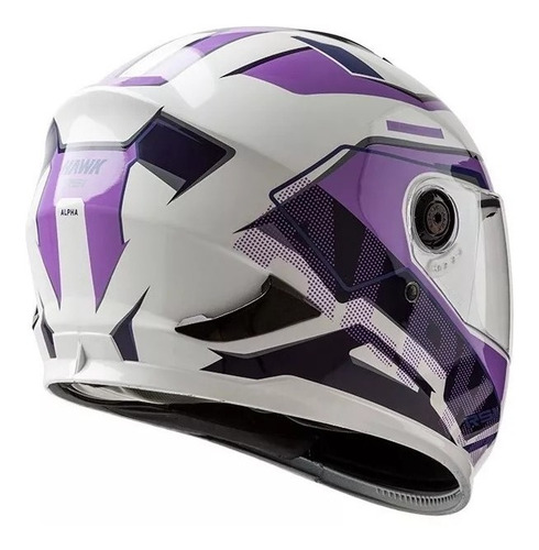 Imagen 5 de 7 de Casco Para Moto Integral Hawk Rs1 Alpha Blanco Violeta S