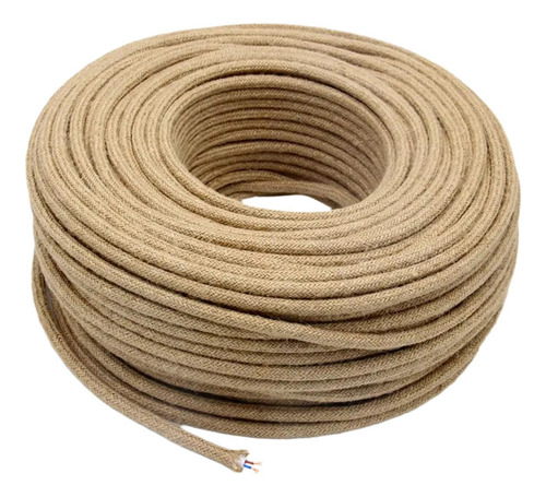 Rollo De 10m De Cable Electrico Yute Bipolar Textil Rustico