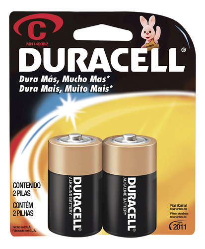 Pila Alcalina Marca Duracell® C Con 2 Piezas Surtek Mn1400