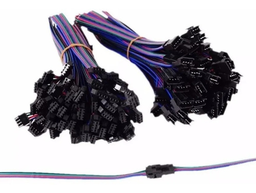 Imagem 6 de 6 de 30 Pares Conector Engate Rápido 4 Pinos 4 Fios Macho E Femea