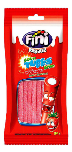 Tubes Ácido De Morango Cítrico Azedinho Tubinhos Fini 80g