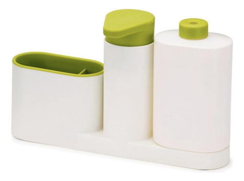 Organizador Bacha Cocina 3 En 1 Dispenser Esponja Detergente Color Verde
