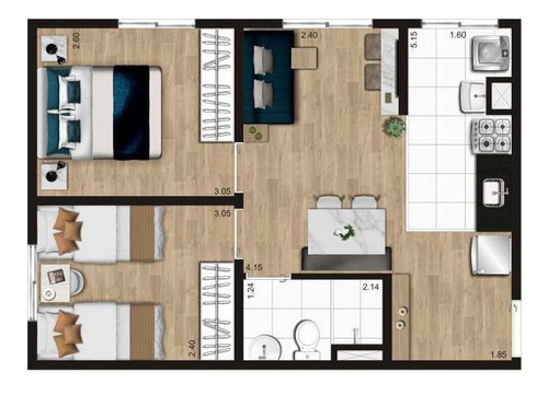 Imagem 17 de 18 de Apartamento 2 Dormitórios/a 300 Metros Do Metrô/terminal João - 022