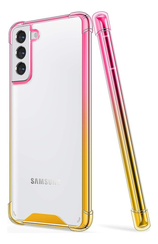 Funda Salawat Para Galaxy S21 Gradient Slim/rosado/amarillo