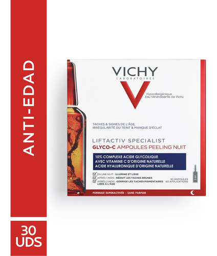 Imagen 2 de 9 de Vichy Liftactiv Ampollas Glyco C Peeling Noche Manchas 30u