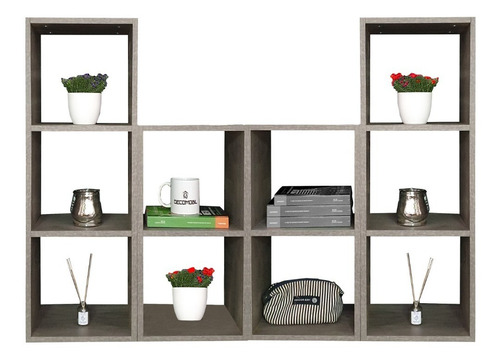Cubos Estantería Librero Organizador Multiusos 2 Niveles Color Gris Lombardia