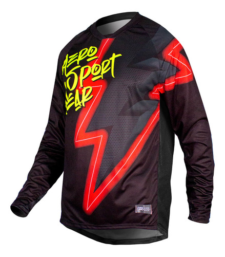 Camisa Motocross Cross Asw Image Divide 23 Preto Amarelo