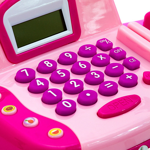 Caixa Registradora Rosa Funciona De Verdade Com Calculadora