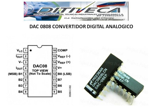 Dac0808 Conversor Digital Analogo De 8 Bits