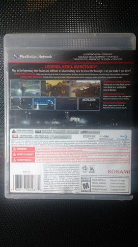 Priviet Ps3 Metal Gear Solid: Ground Zeroes (Usado)