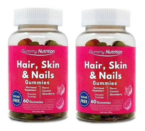 120 Gomitas Hair, Skin & Nails, Gummy Nutrition Usa