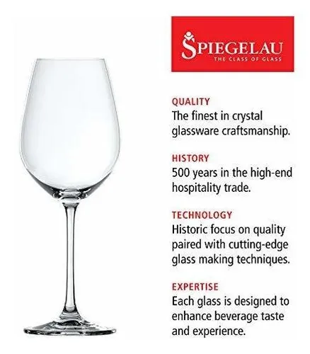 Juego De 4 Copas De Vino Tinto Spiegelau Salute, Cristal Sin
