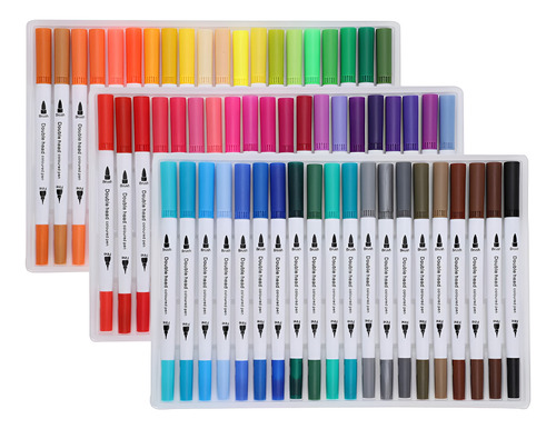 Caneta Brush Pen Kit 36 Cores Com Ponta Dupla Desenho Full