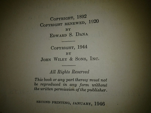 Libro Ingles De Mineria, 1946. John Wiley