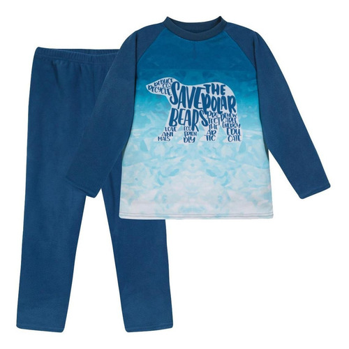 Pijama Niño Polar Reciclado Eco Friendly Azul H2o Wear