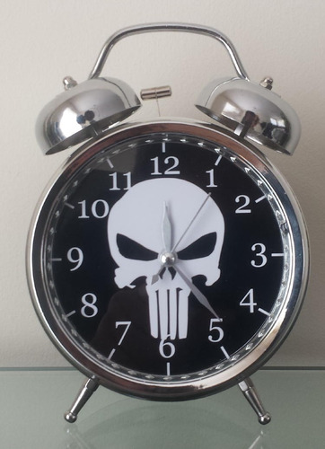 Reloj Despertador Estilo Vintage Punisher Calavera