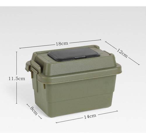 Mini Caja De Almacenamiento Al Aire Libre 1.1l Verde
