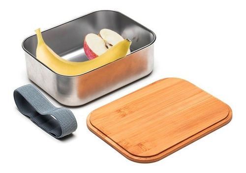Imagen 1 de 9 de Contenedor De Alimentos Boite De Acero C/elastico | Giveaway