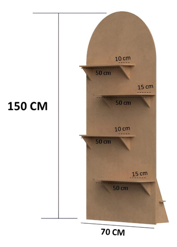 Mampara Stand 9mm Mdf 4 Niveles Fiestas Candy Bar Pre-armada