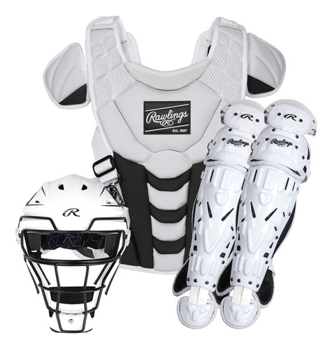 Arreos Equipo Catcher Softbol Rawlings Velo Blanco Negro