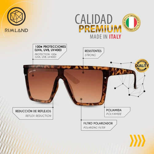 Imagen 4 de 9 de Anteojos Sol Lentes De Sol Mujer Hombre Rimland Unisex