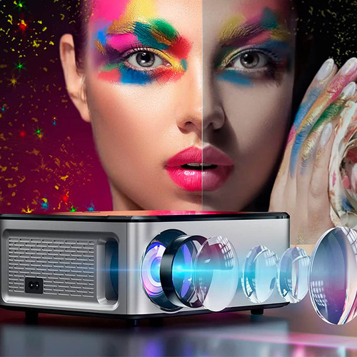 Projetor Android 5g 4k Com Espelhamento Sem Fio Cinza