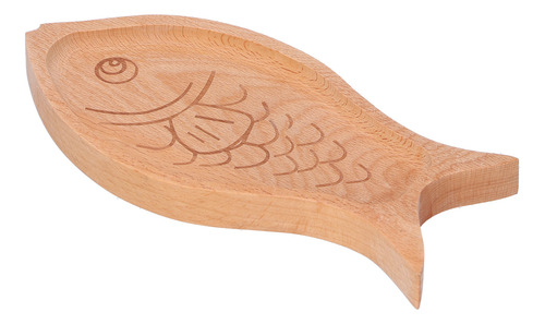 Plato De Madera Con Forma De Pez, Multigrano, Fruta Creativa