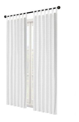 Juego De Cortinas Voile Blanca Tess 2 Paños Presillas Oferta