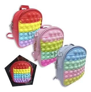 Mochila Pop It Popit Silicona Resistente Ecocuero Fidget Toy