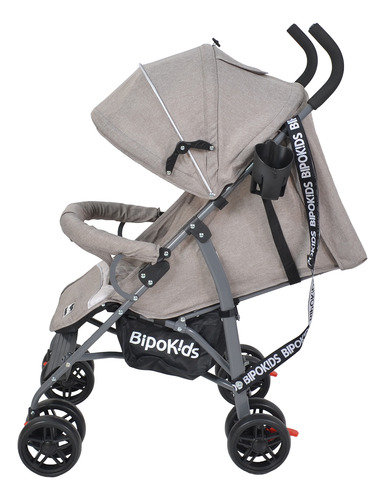 Coche Paragüita Reforzado Bebe Paseo Carrito Bipokids Beige Gris