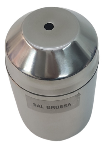 Salero Parrillero Sal Gruesa Acero Inoxidable Acermel Color Plateado