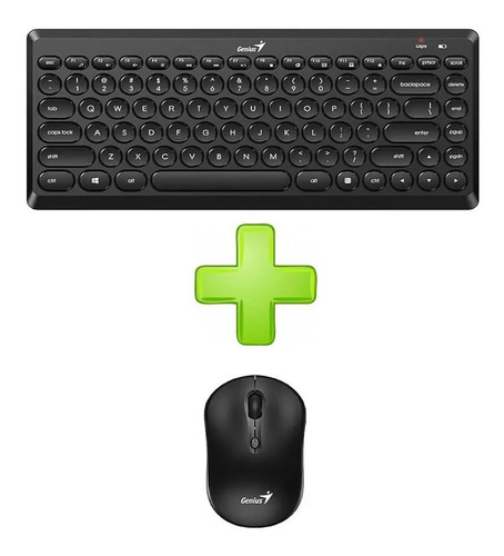 Imagen 1 de 6 de Teclado Y Mouse Genius Luxemate Q8000 Usb Inalambrico Negro
