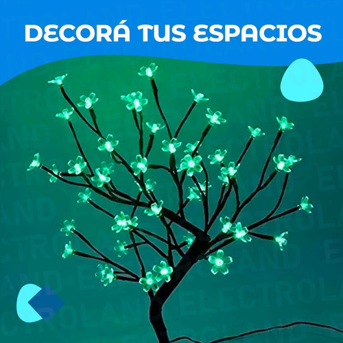 Imagen 6 de 10 de Árbol Luminoso Luces Led Bonsai 220v Navidad Flor Cerezo