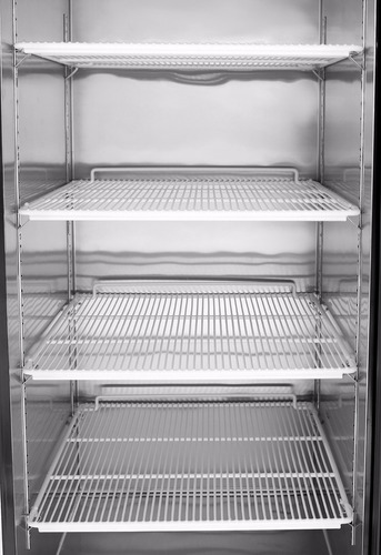 Heladera Exhibidora Vertical Gastronomica Acero Inox 600 Lts Color Gris