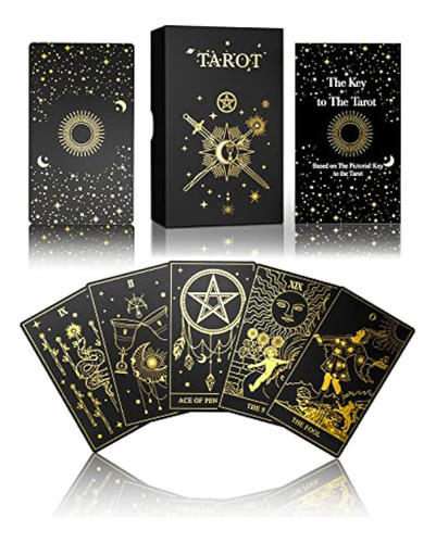 Wjpc Tarjetas De Tarot De Lámina Dorada Con Juego